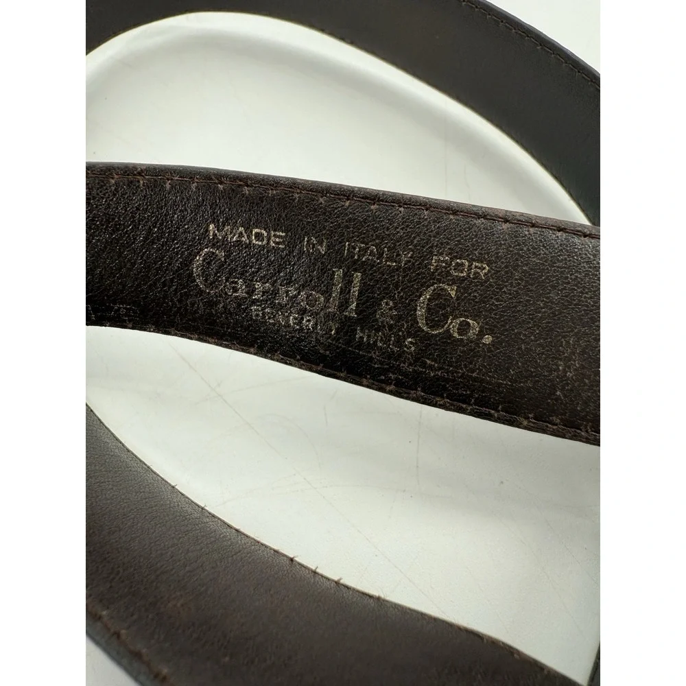 Vero Struzzo Carroll & Co Ostrich Leather‎ Belt Size 44 Cognac Made In Italy